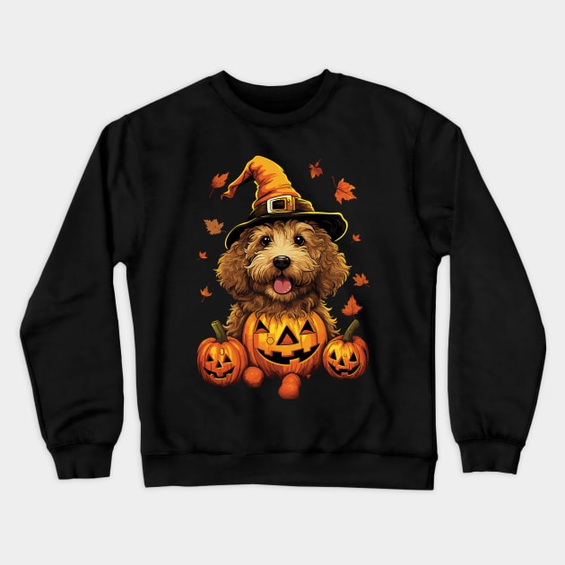 Halloween Golden Doodle Crewneck Sweatshirt by Retroprints